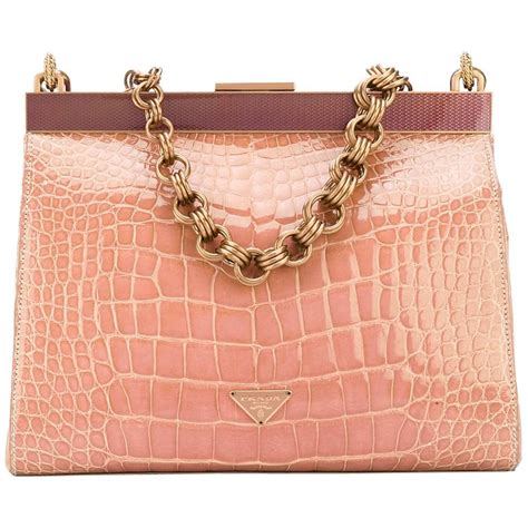 prada milano pink alligator pinkhandbag|prada crocodile leather bag.